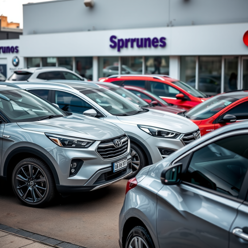 Varios automóviles usados confiables estacionados en un concesionario de Buenos Aires, mostrando diferentes modelos populares con excelente relación calidad-precio y bajo costo de mantenimiento