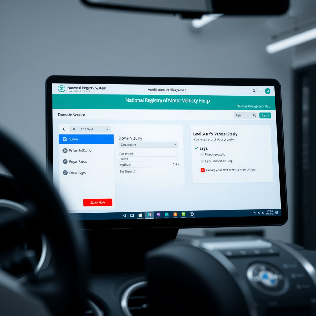 Sistema de verificación online del Registro Nacional de la Propiedad del Automotor, pantalla mostrando consulta de dominio y estado legal del vehículo